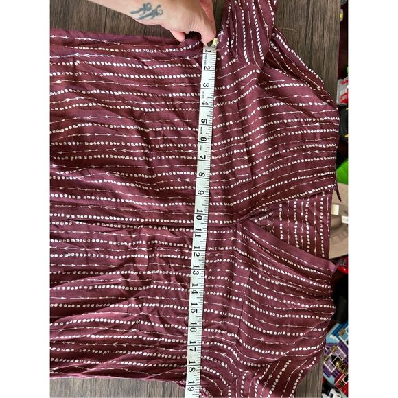 Cloth & Stone Anthropologie Maroon Red Arrow Button Front Blouse Size S - Picture 11 of 11